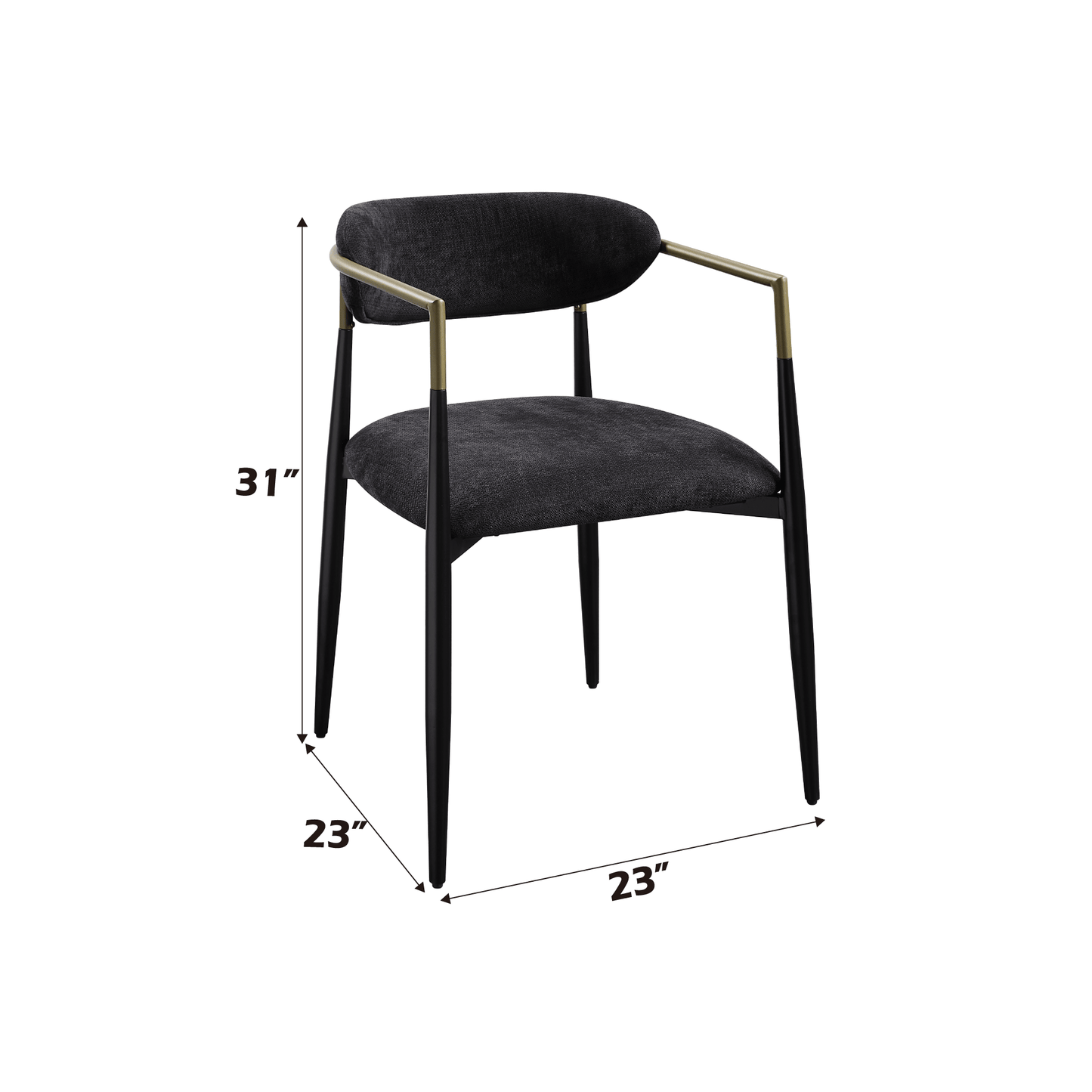 Jaramillo Black Chenille & Black Finish Side Chair (Set of 2) - 1st Choice Furniture Direct