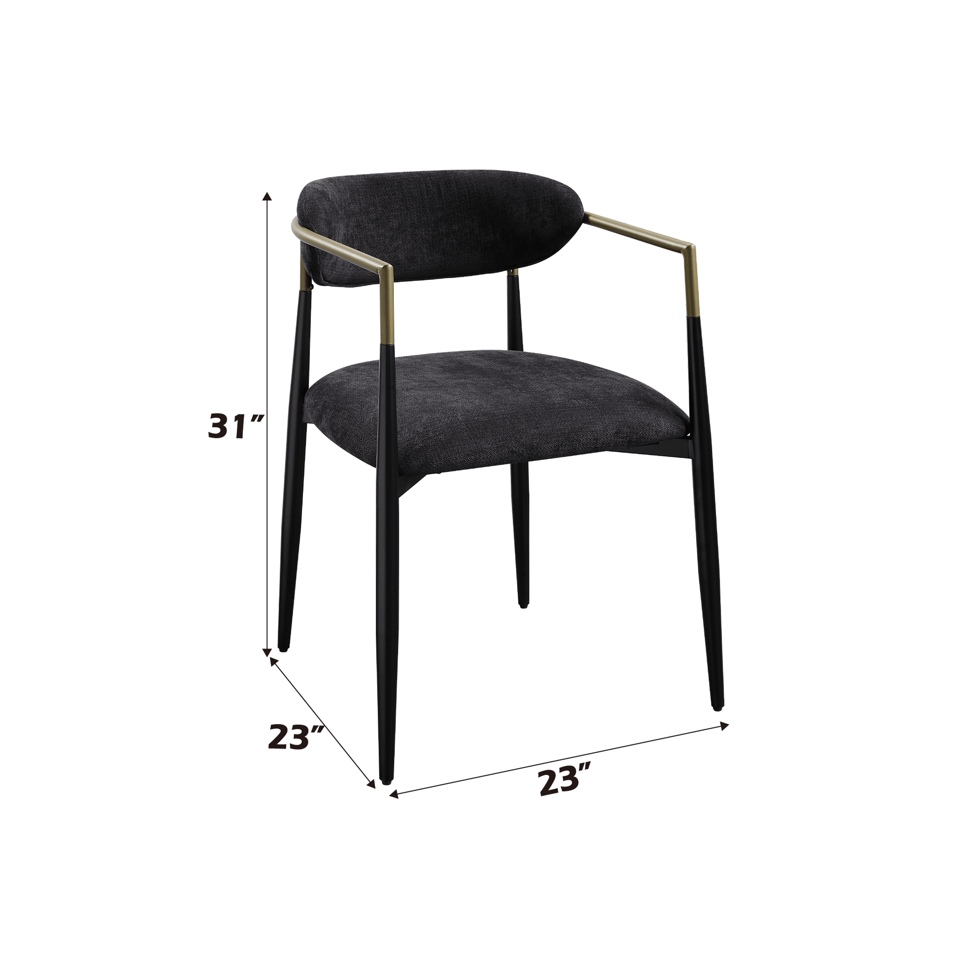 Jaramillo Black Chenille & Black Finish Side Chair (Set of 2) - 1st Choice Furniture Direct