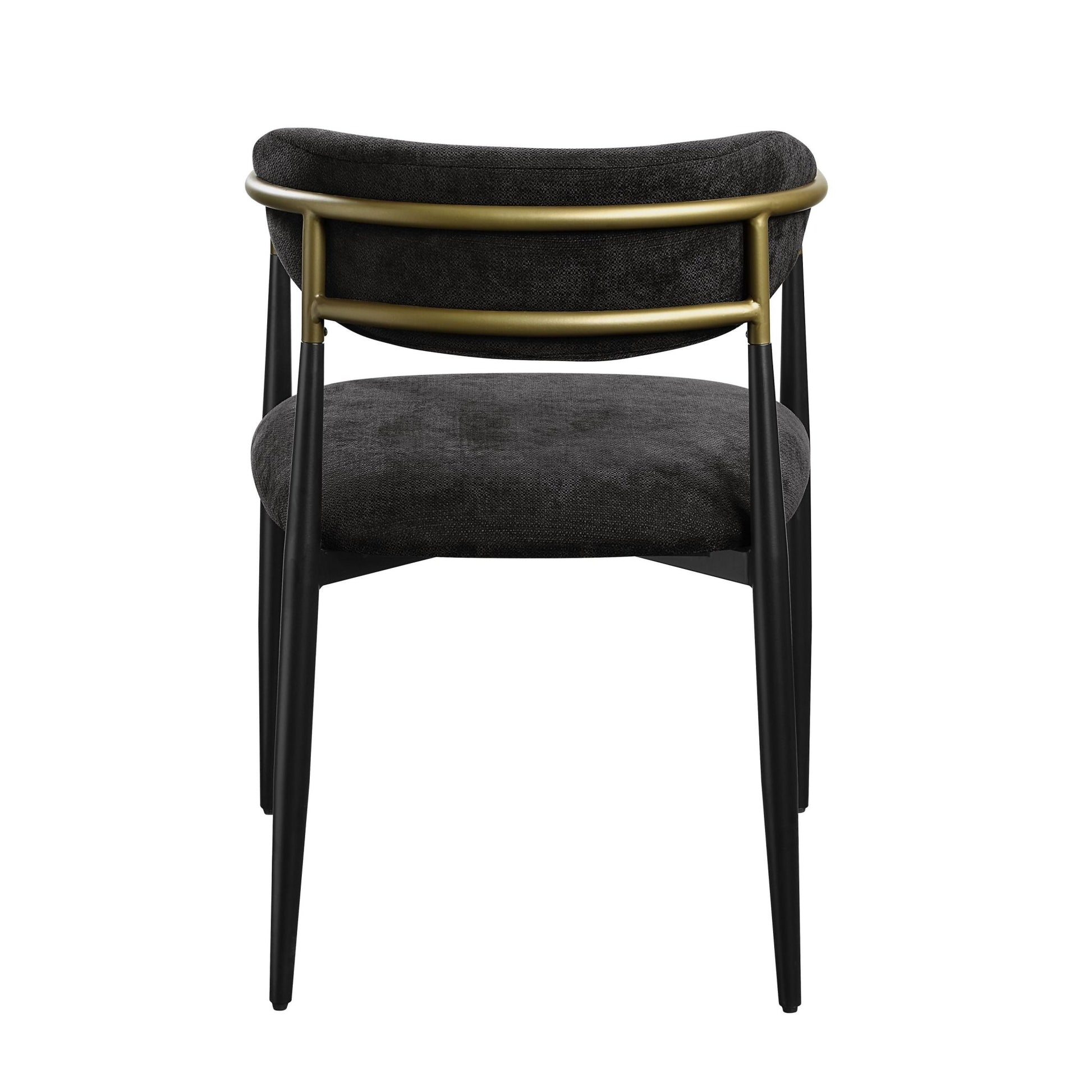 Jaramillo Black Chenille & Black Finish Side Chair (Set of 2) - 1st Choice Furniture Direct