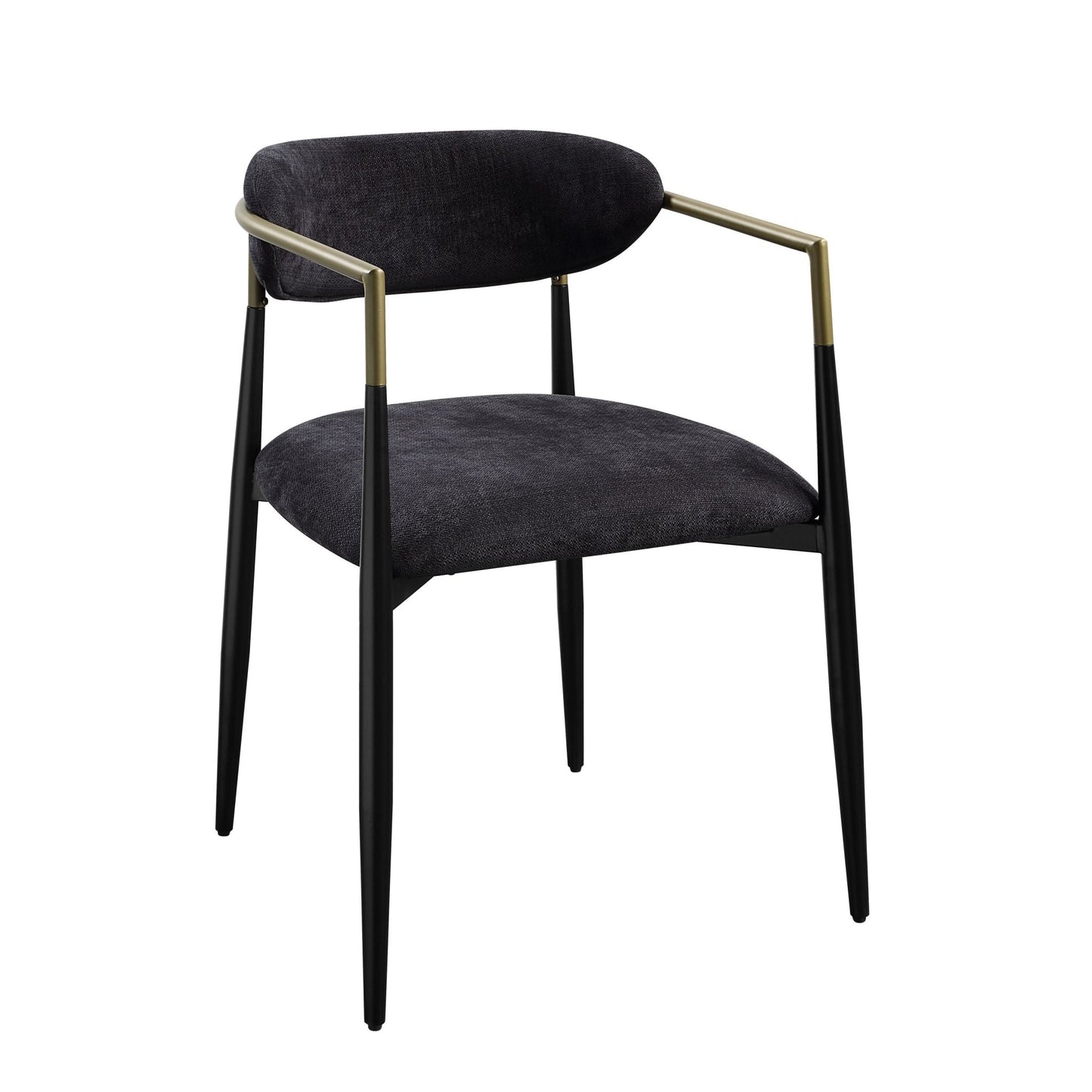Jaramillo Black Chenille & Black Finish Side Chair (Set of 2) - 1st Choice Furniture Direct