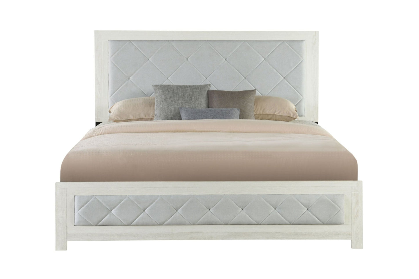 Jehoram Beige Linen & Beige Queen Bed - 1st Choice Furniture Direct