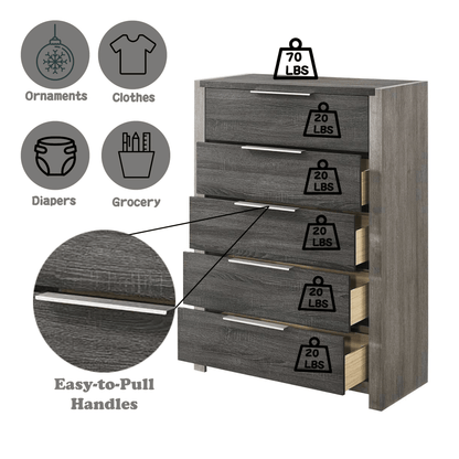 Jehoram Gray Finish Chest - 1st Choice Furniture Direct