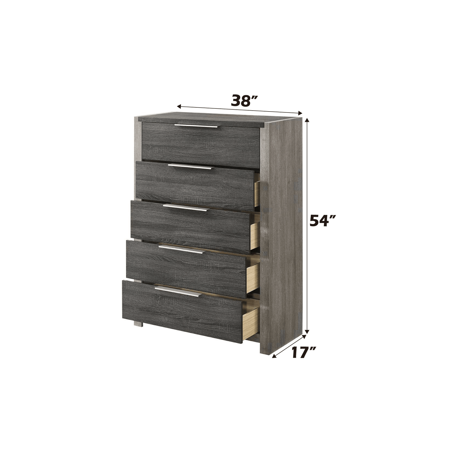 Jehoram Gray Finish Chest - 1st Choice Furniture Direct