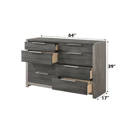 Jehoram Gray Finish Dresser - 1st Choice Furniture Direct