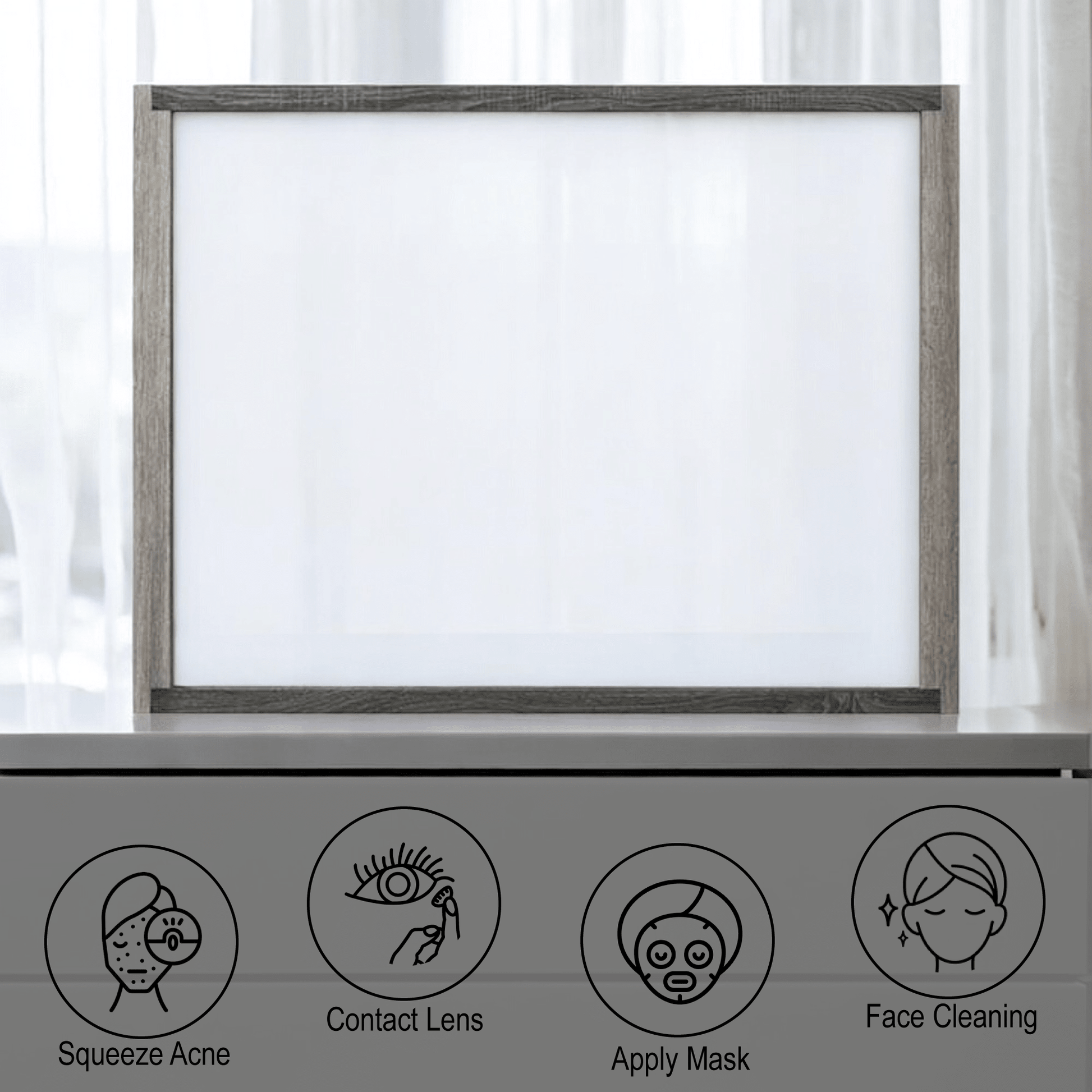 Jehoram Gray Finish Mirror - 1st Choice Furniture Direct