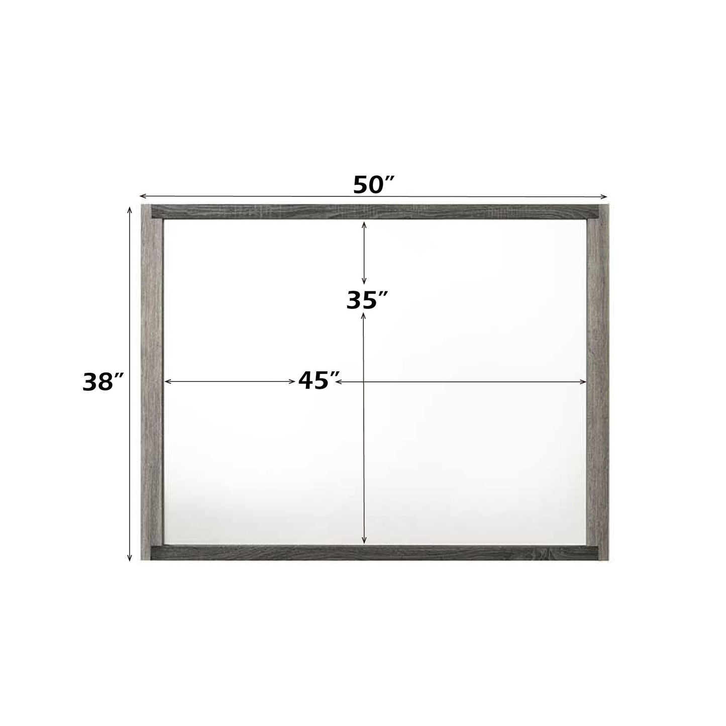Jehoram Gray Finish Mirror - 1st Choice Furniture Direct