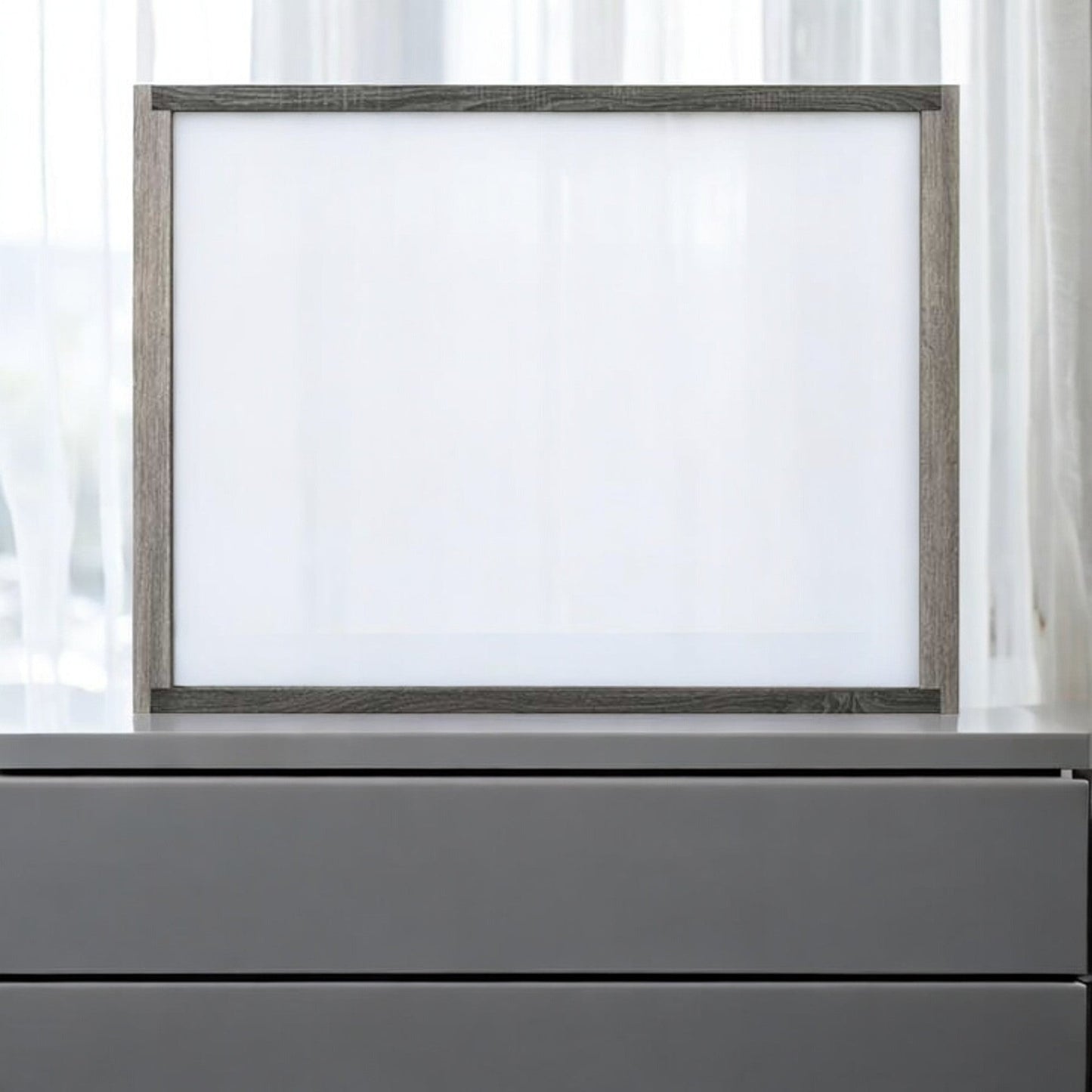 Jehoram Gray Finish Mirror - 1st Choice Furniture Direct