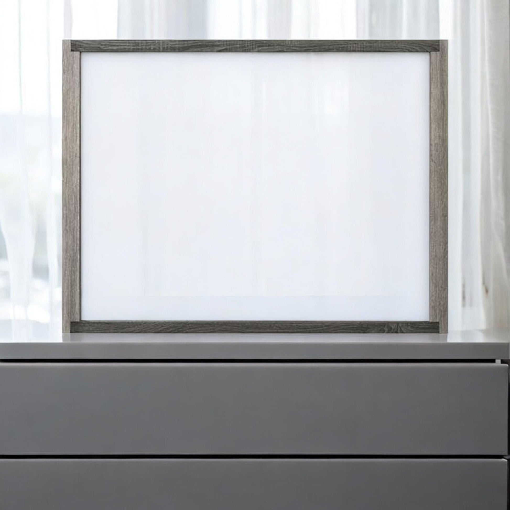 Jehoram Gray Finish Mirror - 1st Choice Furniture Direct