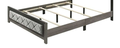 Jehoram Gray Linen & Gray Finish Queen Bed - 1st Choice Furniture Direct