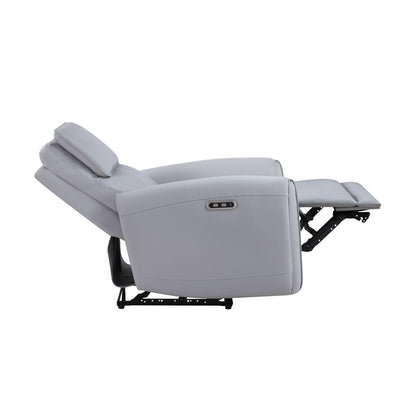 Jeromie Gray Synthetic Leather Power Motion Recliner w/USB Port - 1st Choice Furniture Direct