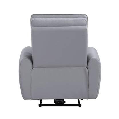 Jeromie Gray Synthetic Leather Power Motion Recliner w/USB Port - 1st Choice Furniture Direct