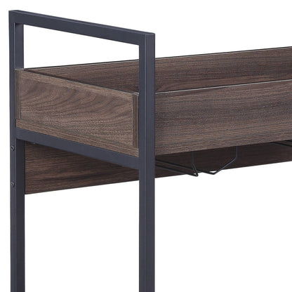 Jerrick Walnut & Black Finish Serving Cart - 1st Choice Furniture Direct