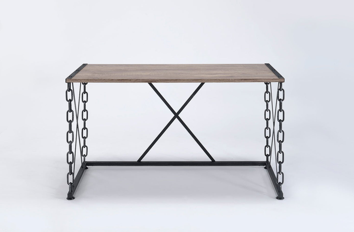 Jodie Rustic Oak & Antique Black Finish Writing Desk - 1st Choice Furniture Direct