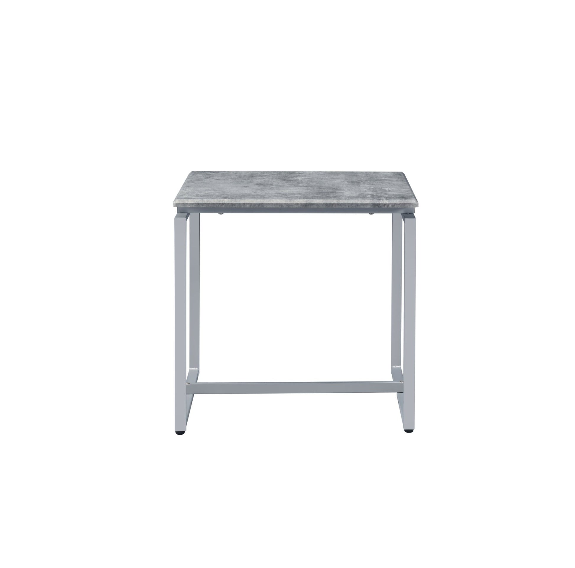 Jurgen 3PC Faux Concrete Top & Silver Finish Pack Coffee & End Set - 1st Choice Furniture Direct