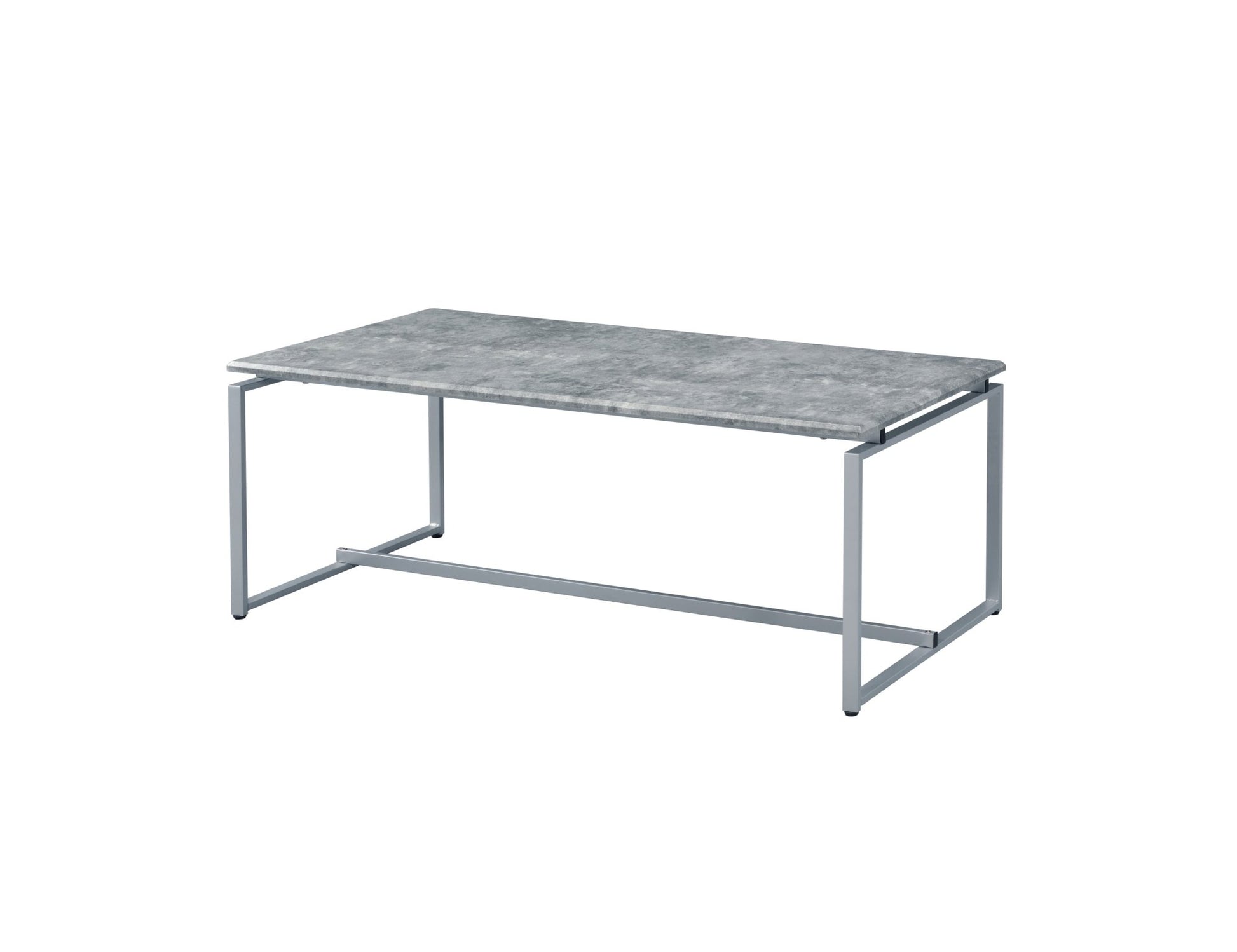 Jurgen 3PC Faux Concrete Top & Silver Finish Pack Coffee & End Set - 1st Choice Furniture Direct