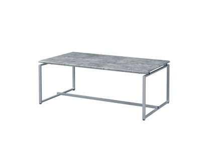 Jurgen 3PC Faux Concrete Top & Silver Finish Pack Coffee & End Set - 1st Choice Furniture Direct