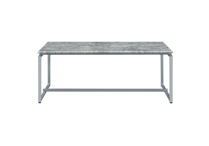Jurgen 3PC Faux Concrete Top & Silver Finish Pack Coffee & End Set - 1st Choice Furniture Direct