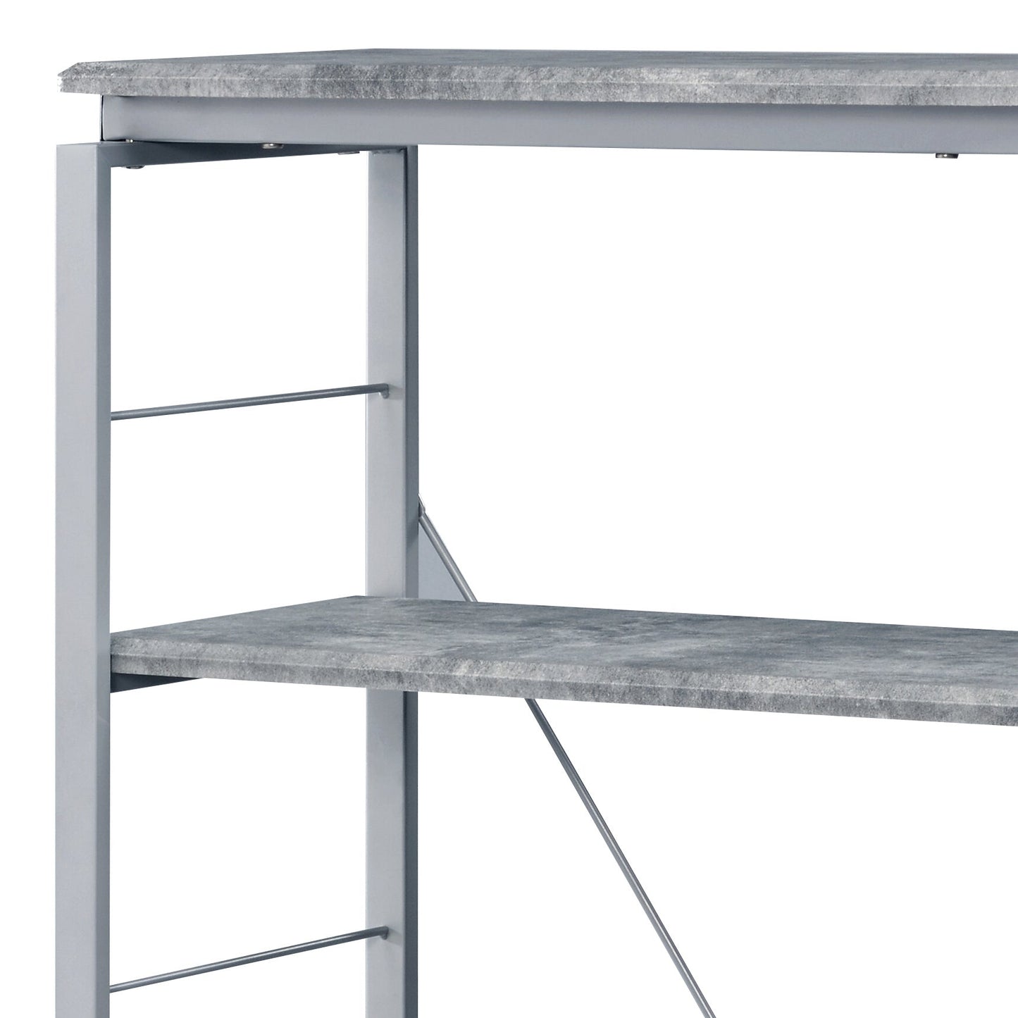 Jurgen Faux Concrete & Silver Finish Bookshelf - 1st Choice Furniture Direct