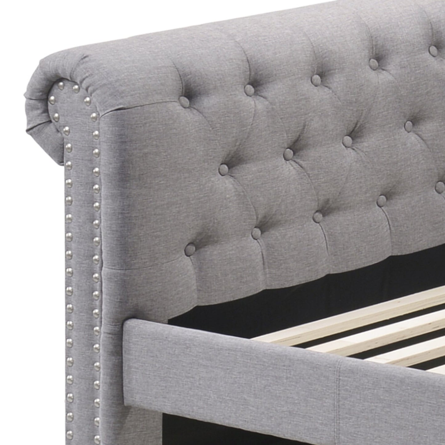 Justice Smoke Gray Fabric Daybed W/Trundle (Twin) - 1st Choice Furniture Direct