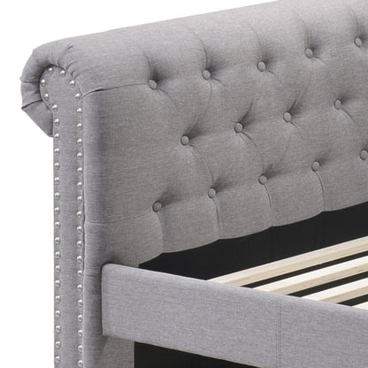 Justice Smoke Gray Fabric Daybed W/Trundle (Twin) - 1st Choice Furniture Direct