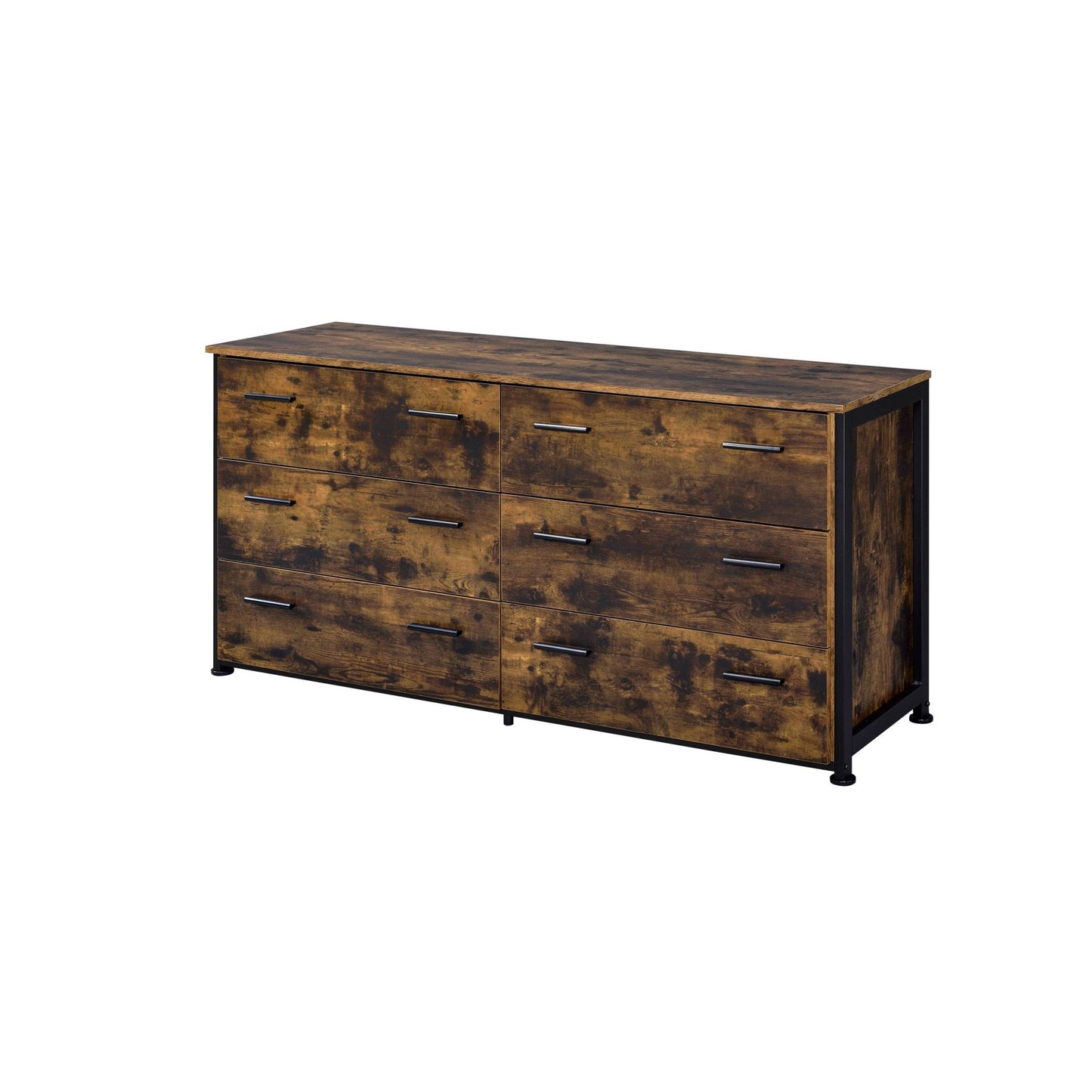 Juvanth Rustic Oak & Black Finish Dresser - 1st Choice Furniture Direct