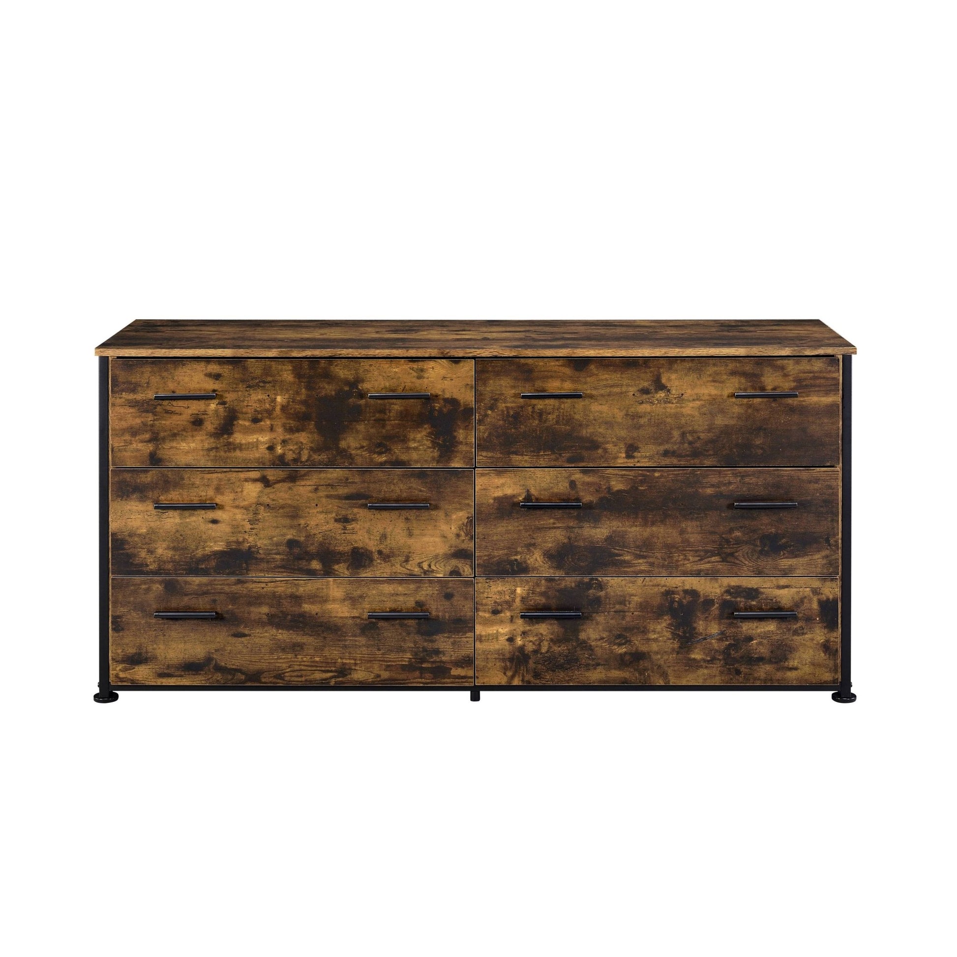 Juvanth Rustic Oak & Black Finish Dresser - 1st Choice Furniture Direct