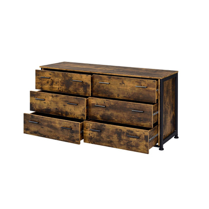 Juvanth Rustic Oak & Black Finish Dresser - 1st Choice Furniture Direct