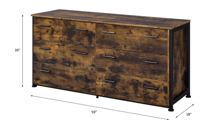 Juvanth Rustic Oak & Black Finish Dresser - 1st Choice Furniture Direct