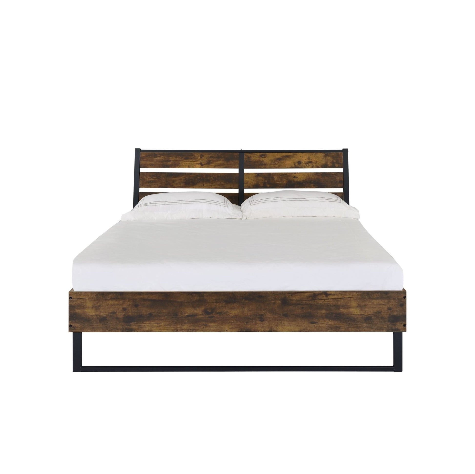 Juvanth Rustic Oak & Black Finish E. King Bed - 1st Choice Furniture Direct