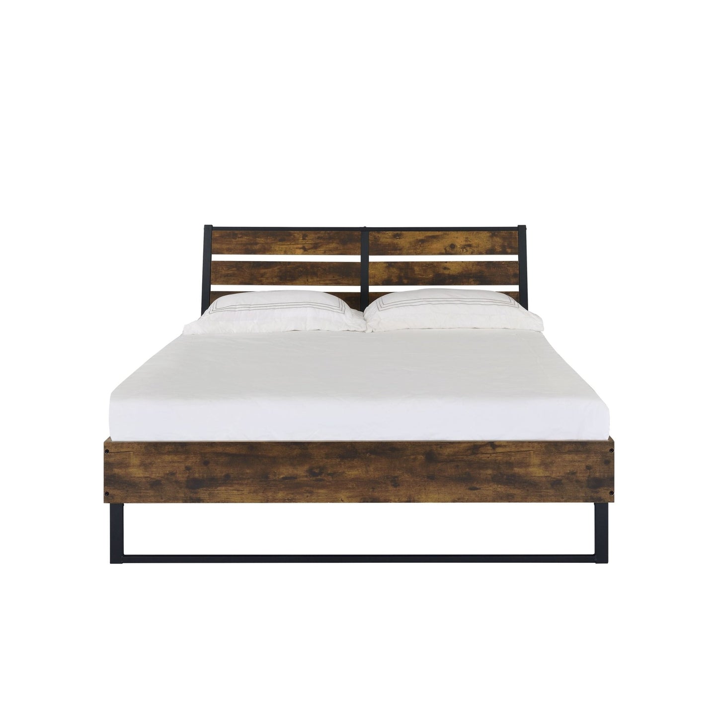Juvanth Rustic Oak & Black Finish E. King Bed - 1st Choice Furniture Direct