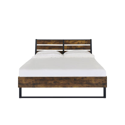 Juvanth Rustic Oak & Black Finish E. King Bed - 1st Choice Furniture Direct