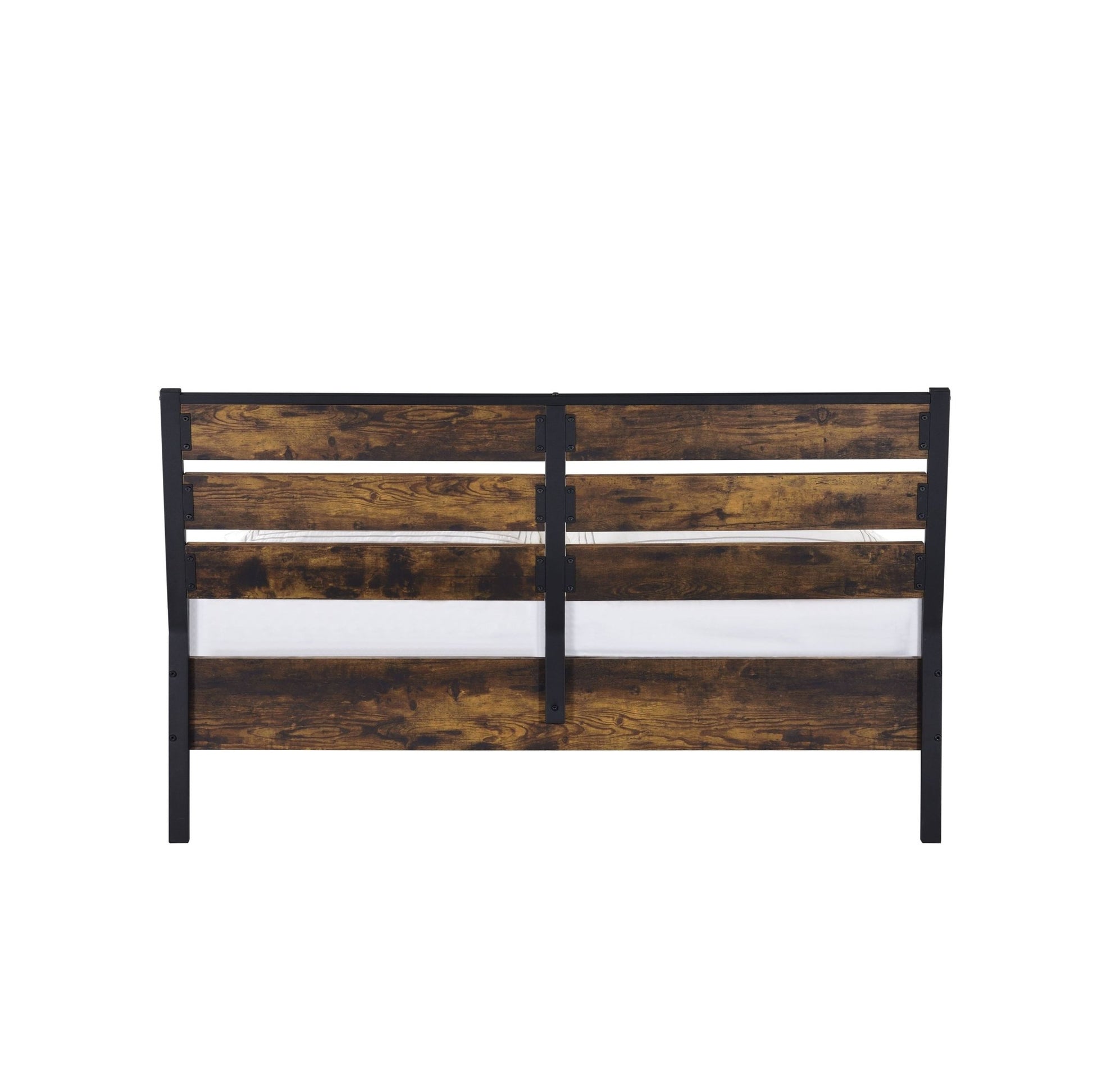 Juvanth Rustic Oak & Black Finish E. King Bed - 1st Choice Furniture Direct