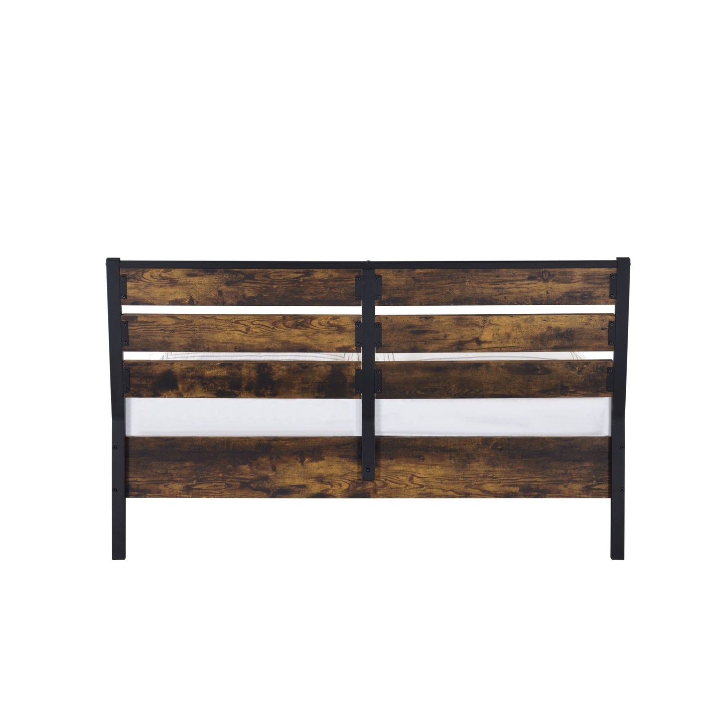 Juvanth Rustic Oak & Black Finish E. King Bed - 1st Choice Furniture Direct