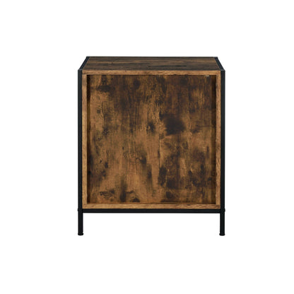 Juvanth Rustic Oak & Black Finish Nightstand - 1st Choice Furniture Direct