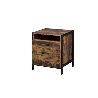 Juvanth Rustic Oak & Black Finish Nightstand - 1st Choice Furniture Direct