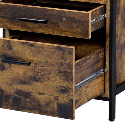 Juvanth Rustic Oak & Black Finish Nightstand - 1st Choice Furniture Direct