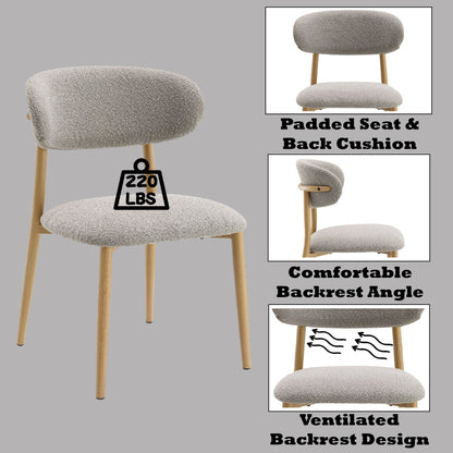 Kacey Gray Boucle Finish Side Chair (Set of 2) - 1st Choice Furniture Direct