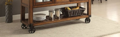 Kadri Distressed Chestnut Finish Kitchen Cart - 1st Choice Furniture Direct
