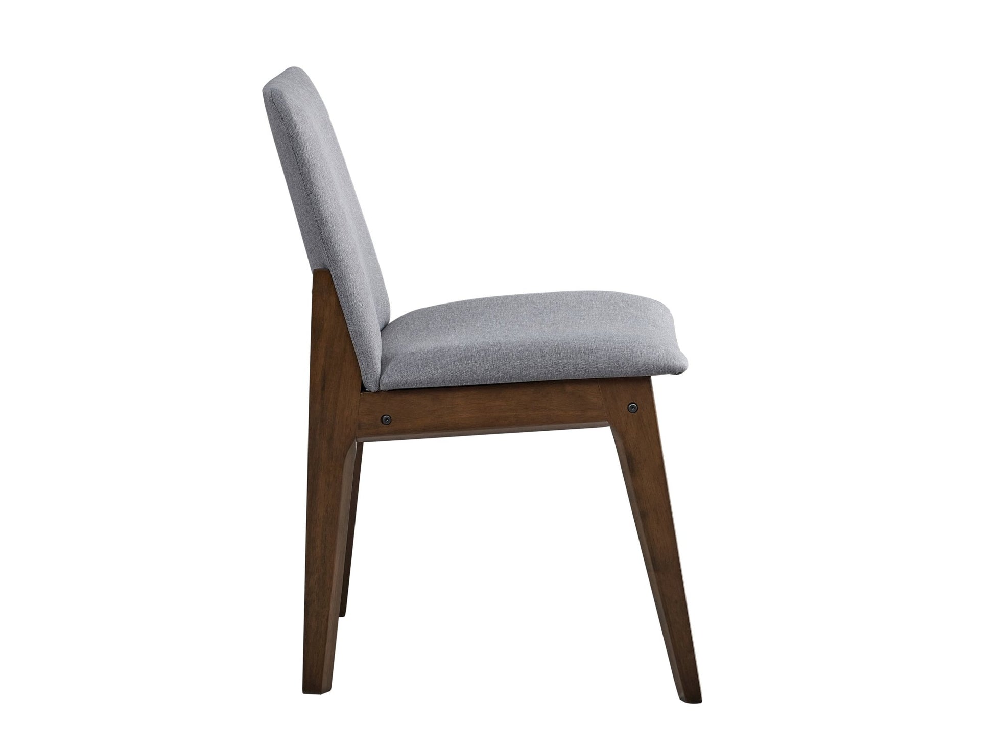 Kaela Light Gray Fabric & Walnut Finish Side Chair(Set of 2) - 1st Choice Furniture Direct