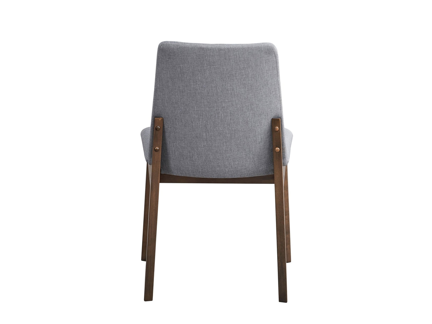 Kaela Light Gray Fabric & Walnut Finish Side Chair(Set of 2) - 1st Choice Furniture Direct