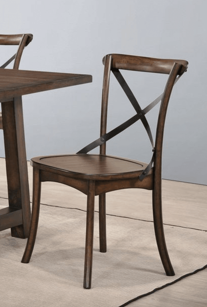 Kaelyn Dark Oak & Black Metal Finish Side Chair (Set of 2) - 1st Choice Furniture Direct