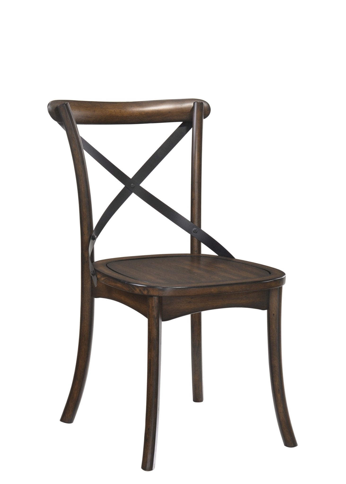 Kaelyn Dark Oak & Black Metal Finish Side Chair (Set of 2) - 1st Choice Furniture Direct