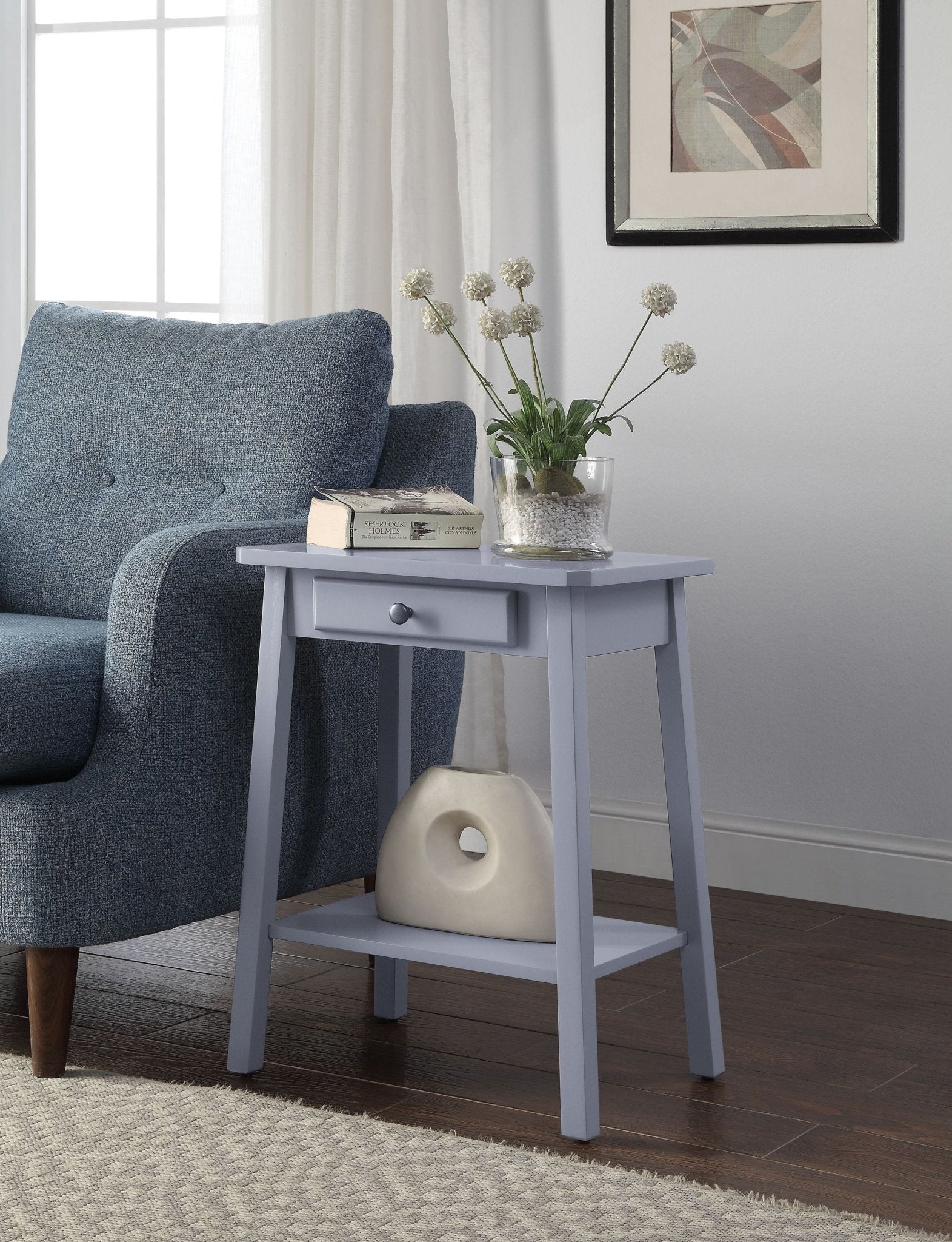 Kaife Gray Accent Table with Display and Utility Function - 1st Choice Furniture Direct