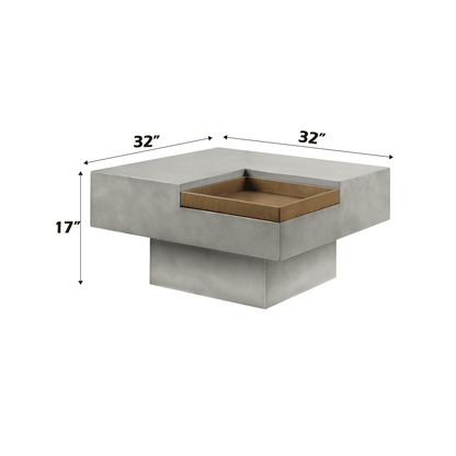 Kailano Weathered Gray Finish Coffee Table - 1st Choice Furniture Direct