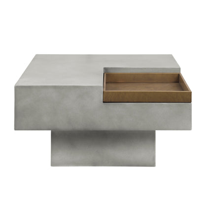 Kailano Weathered Gray Finish Coffee Table - 1st Choice Furniture Direct