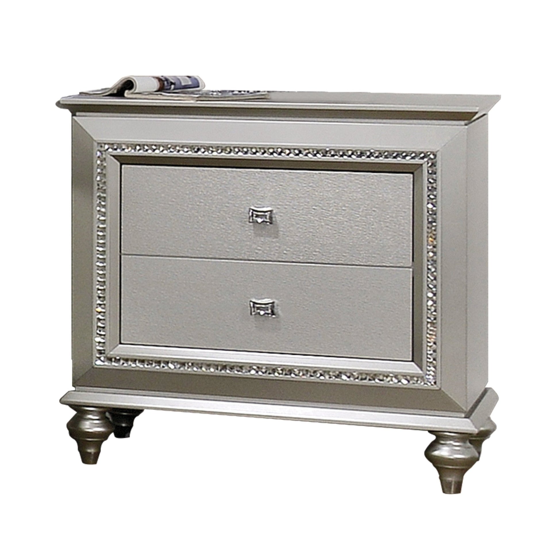 Kaitlyn Champagne Finish Nightstand - 1st Choice Furniture Direct