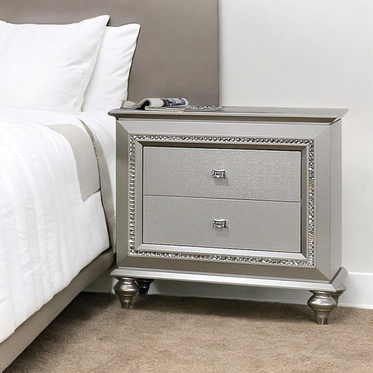 Kaitlyn Champagne Finish Nightstand - 1st Choice Furniture Direct