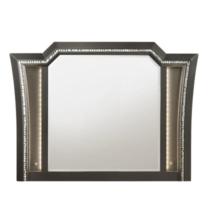 Kaitlyn Metallic Gray Finish Mirror W/Led - 1st Choice Furniture Direct