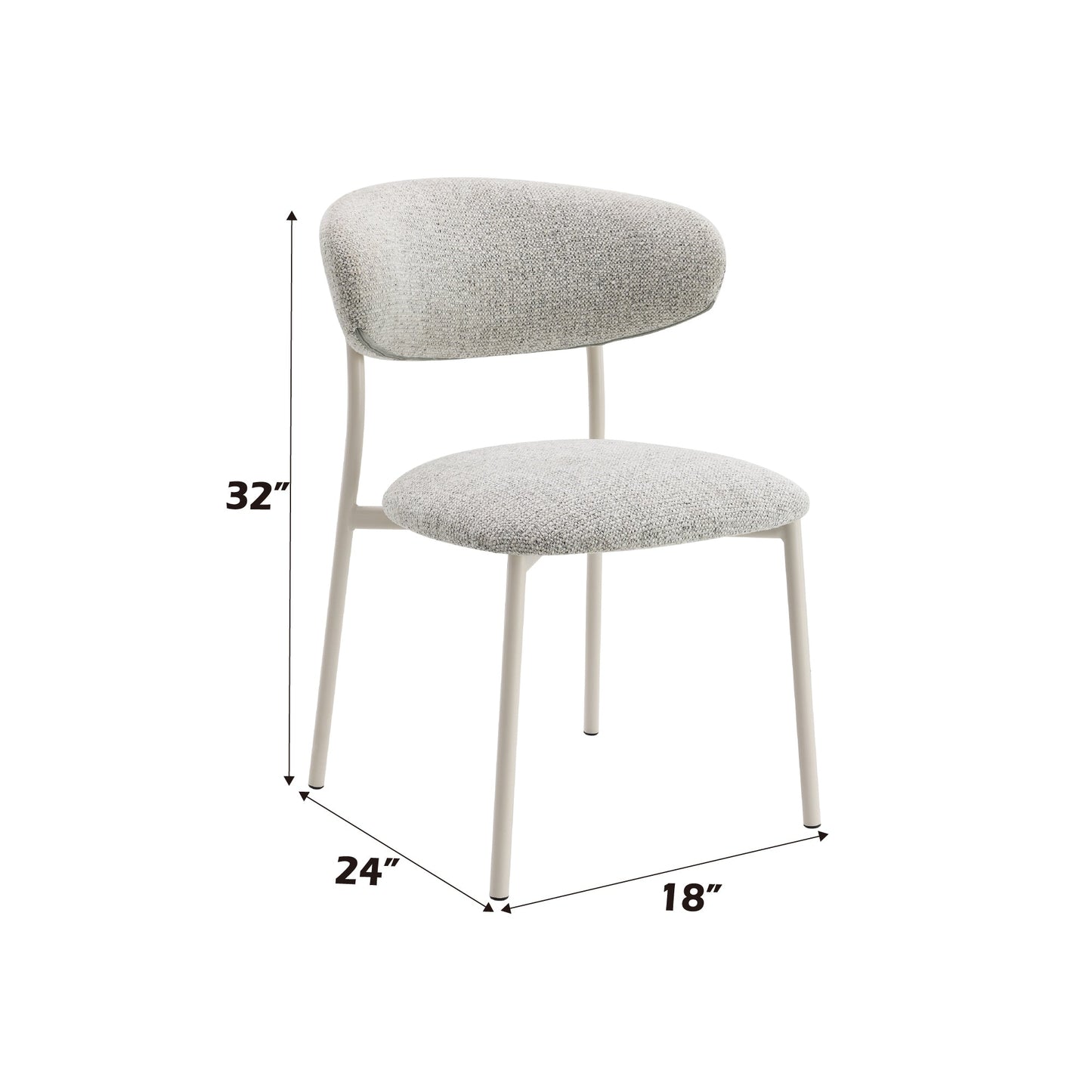 Kalam Light Gray Fabric Finish Side Chair (Set of 2) - 1st Choice Furniture Direct