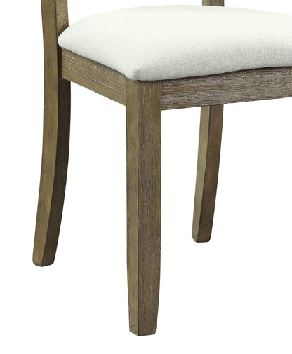 Karsen Beige Linen & Rustic Oak Finish Side Chair (Set of 2) - 1st Choice Furniture Direct